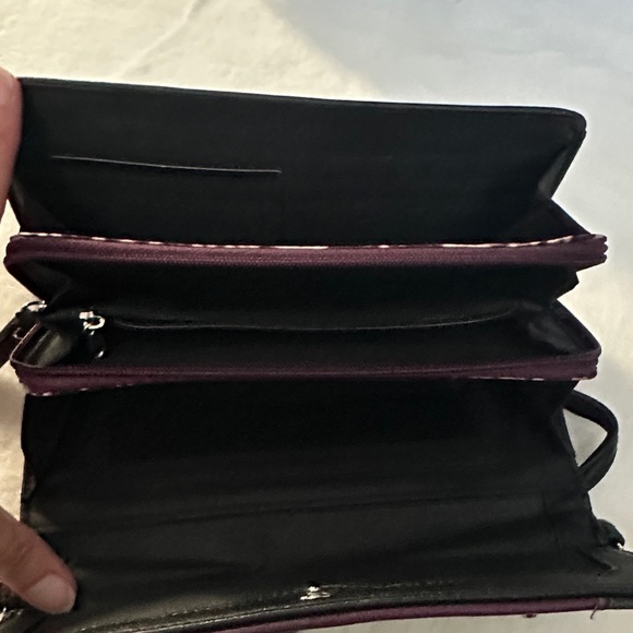 Nicole Miller Black and Purple Crossbody Bag - Picture 2 of 4
